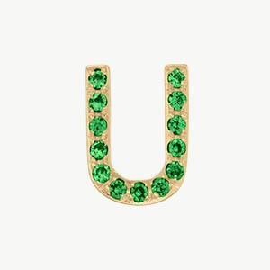 Yellow Gold, Green Garnet Letter Bead - Image 49