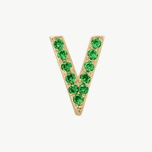 Yellow Gold, Green Garnet Letter Bead - Image 50