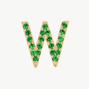 Yellow Gold, Green Garnet Letter Bead - Image 51
