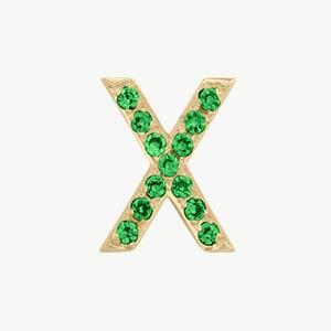 Yellow Gold, Green Garnet Letter Bead - Image 52