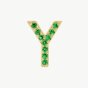 Yellow Gold, Green Garnet Letter Bead - Image 53