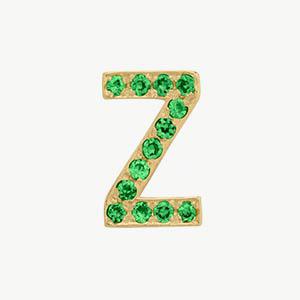 Yellow Gold, Green Garnet Letter Bead - Image 54