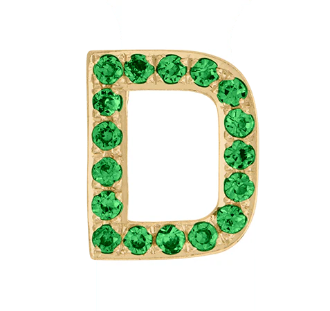 Yellow Gold, Green Garnet Letter Bead - Image 6