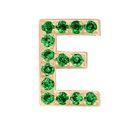 Yellow Gold, Green Garnet Letter Bead - Image 7