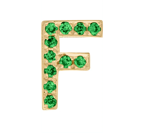 Yellow Gold, Green Garnet Letter Bead - Image 8
