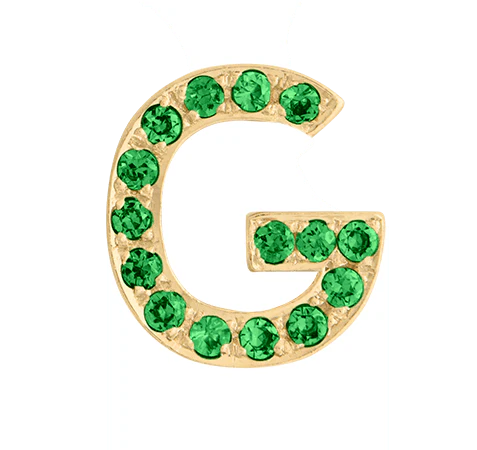 Yellow Gold, Green Garnet Letter Bead - Image 9