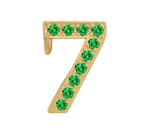 Yellow Gold, Green Garnet Number Bead - Image 10