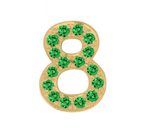 Yellow Gold, Green Garnet Number Bead - Image 11