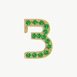 Yellow Gold, Green Garnet Number Bead - Image 16