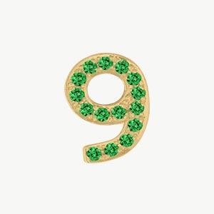 Yellow Gold, Green Garnet Number Bead - Image 22