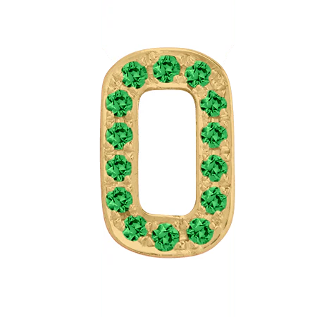 Yellow Gold, Green Garnet Number Bead - Image 3