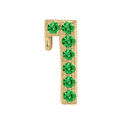 Yellow Gold, Green Garnet Number Bead - Image 4