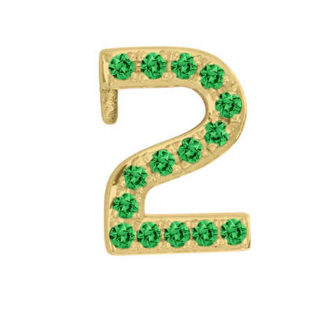 Yellow Gold, Green Garnet Number Bead - Image 5