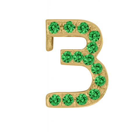 Yellow Gold, Green Garnet Number Bead - Image 6
