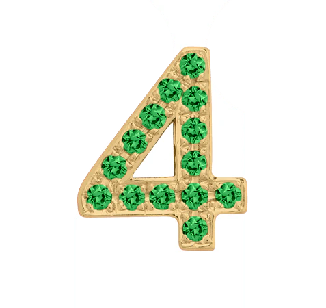 Yellow Gold, Green Garnet Number Bead - Image 7