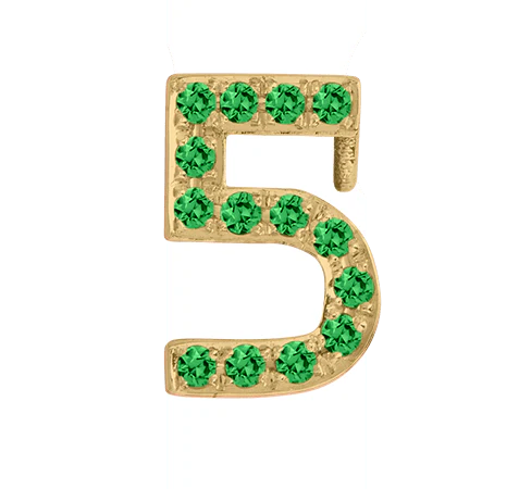 Yellow Gold, Green Garnet Number Bead - Image 8