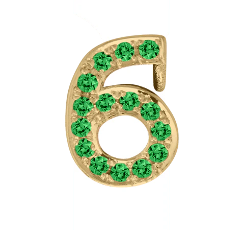 Yellow Gold, Green Garnet Number Bead - Image 9