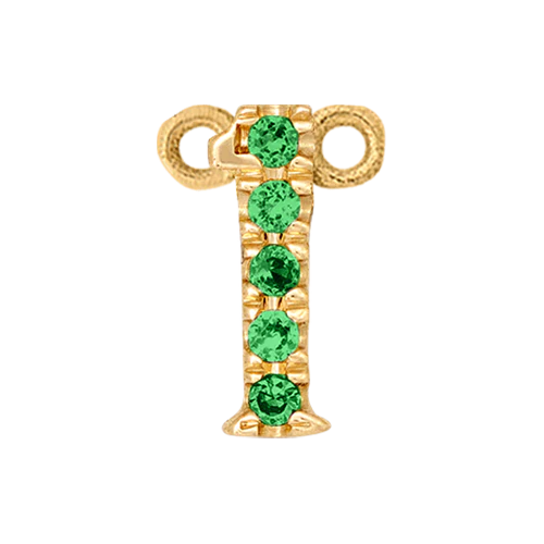 Green Garnet + 14k Yellow Gold Number Charm - Image 2