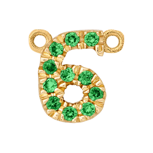 Green Garnet + 14k Yellow Gold Number Charm - Image 7
