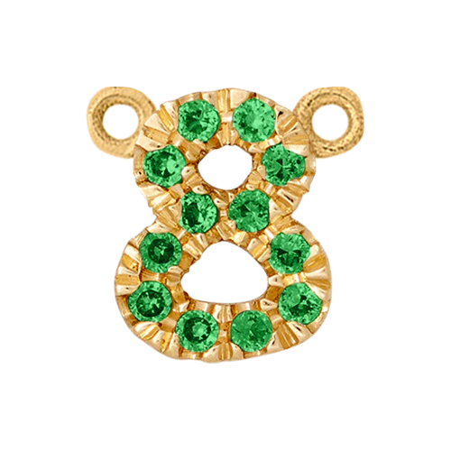 Green Garnet + 14k Yellow Gold Number Charm - Image 9