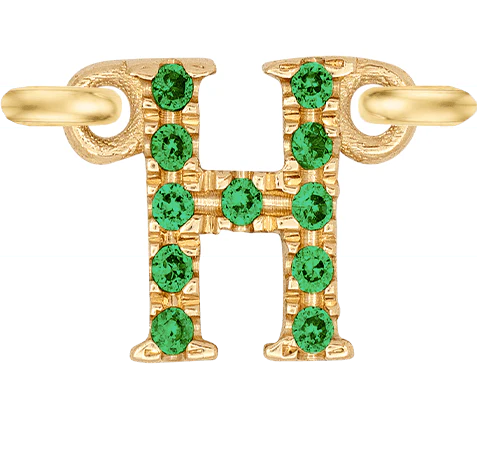 Yellow Gold, Green Garnet Letter - Image 10