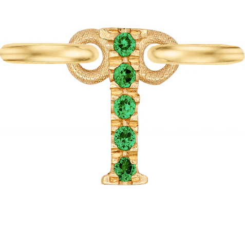 Yellow Gold, Green Garnet Letter - Image 11