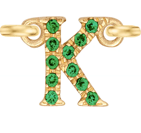 Yellow Gold, Green Garnet Letter - Image 13