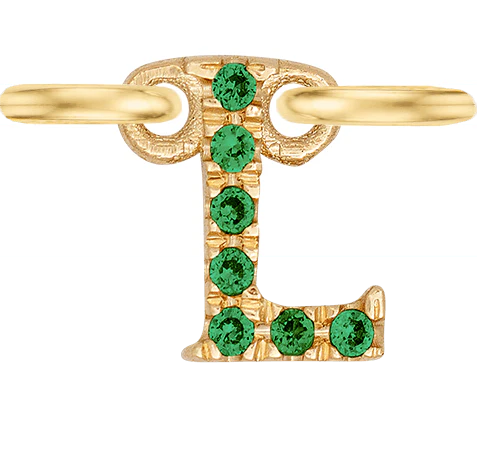 Yellow Gold, Green Garnet Letter - Image 14