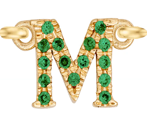 Yellow Gold, Green Garnet Letter - Image 15