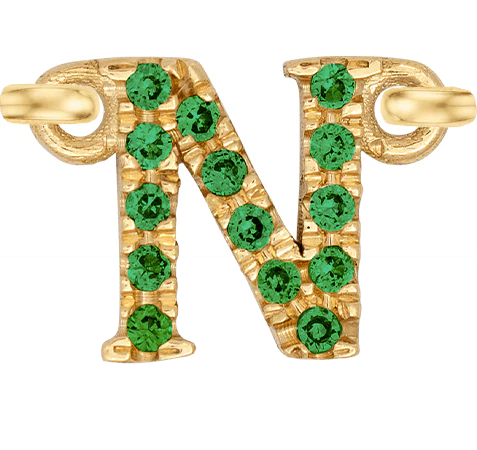 Yellow Gold, Green Garnet Letter - Image 16