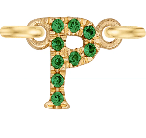 Yellow Gold, Green Garnet Letter - Image 18