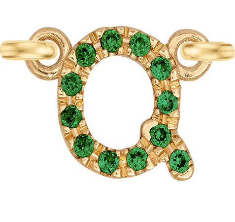 Yellow Gold, Green Garnet Letter - Image 19
