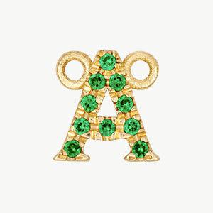 Yellow Gold, Green Garnet Letter - Image 29