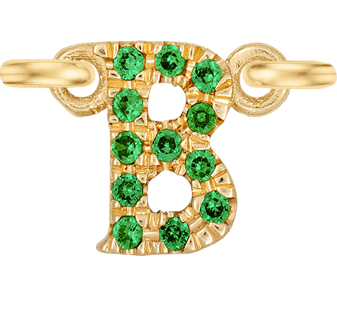 Yellow Gold, Green Garnet Letter - Image 4