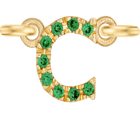 Yellow Gold, Green Garnet Letter - Image 5