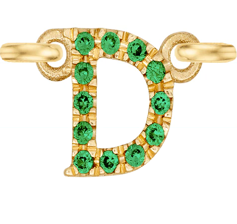 Yellow Gold, Green Garnet Letter - Image 6
