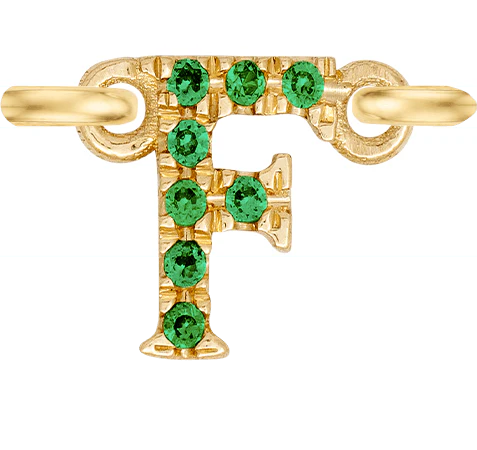 Yellow Gold, Green Garnet Letter - Image 8