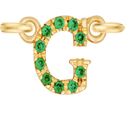 Yellow Gold, Green Garnet Letter - Image 9