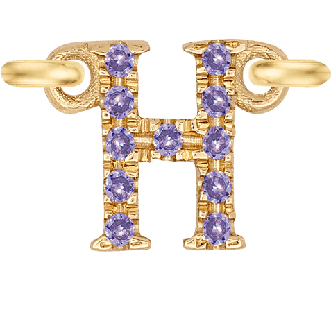 Yellow Gold, Lilac Sapphire Letter - Image 10