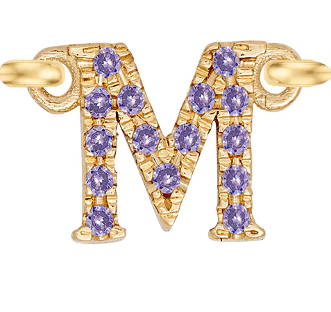 Yellow Gold, Lilac Sapphire Letter - Image 15
