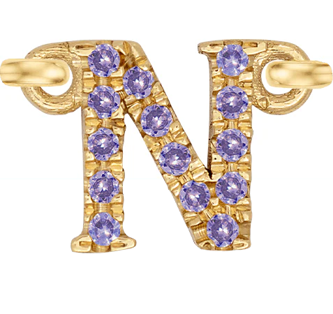 Yellow Gold, Lilac Sapphire Letter - Image 16