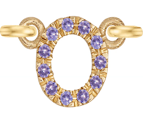 Yellow Gold, Lilac Sapphire Letter - Image 17