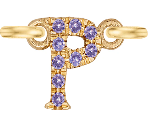 Yellow Gold, Lilac Sapphire Letter - Image 18