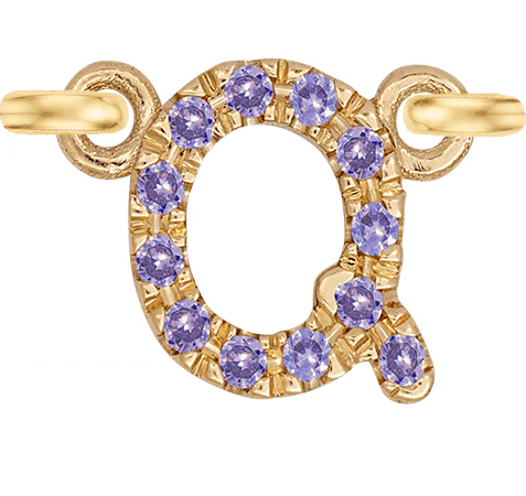 Yellow Gold, Lilac Sapphire Letter - Image 19