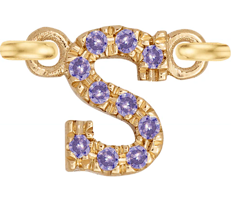 Yellow Gold, Lilac Sapphire Letter - Image 21