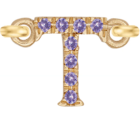 Yellow Gold, Lilac Sapphire Letter - Image 22