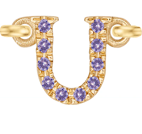 Yellow Gold, Lilac Sapphire Letter - Image 23