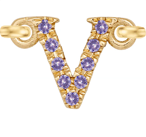 Yellow Gold, Lilac Sapphire Letter - Image 24