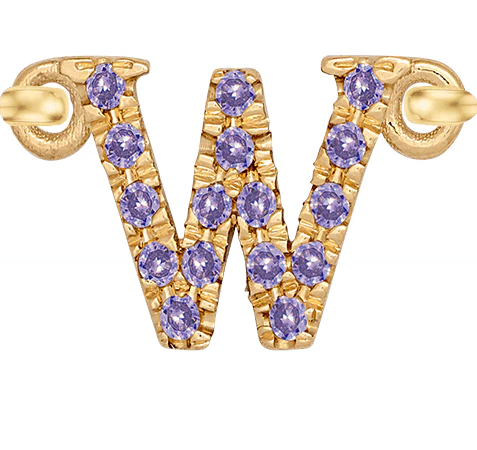 Yellow Gold, Lilac Sapphire Letter - Image 25