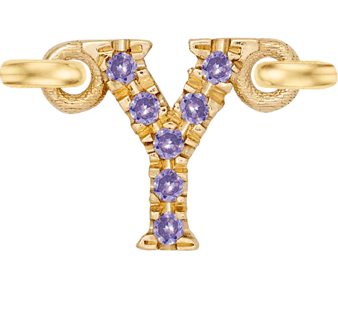 Yellow Gold, Lilac Sapphire Letter - Image 27